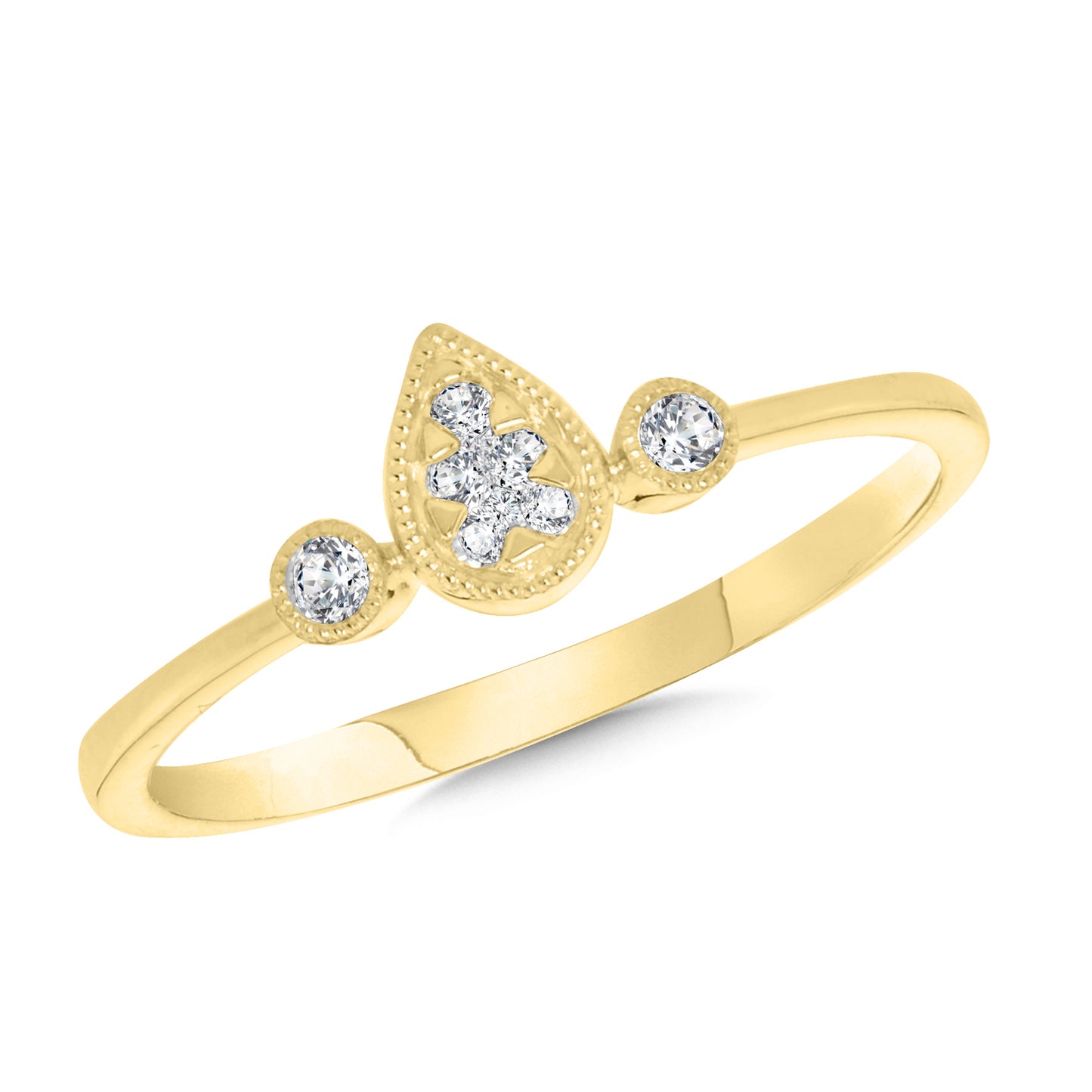 Dainty Pear Diamond Ring