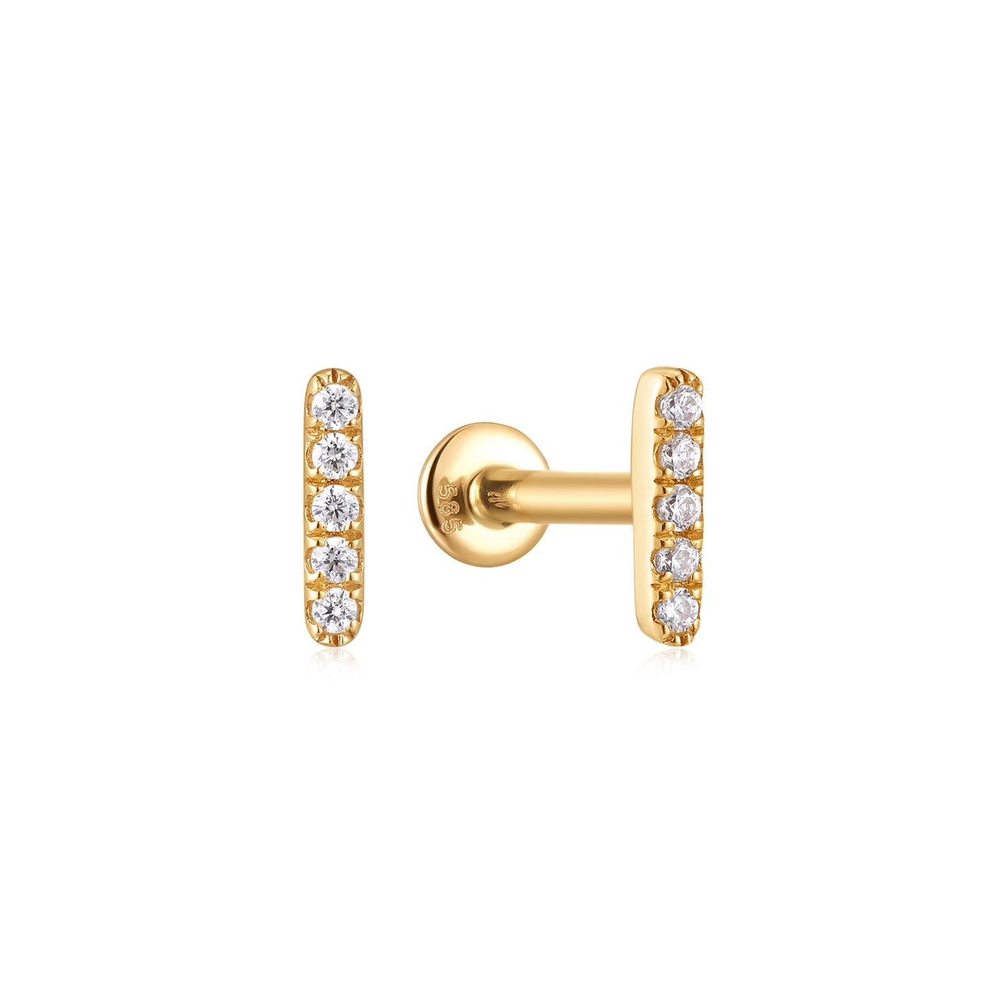 Lab-Grown Diamond Bar Flat Back Earring