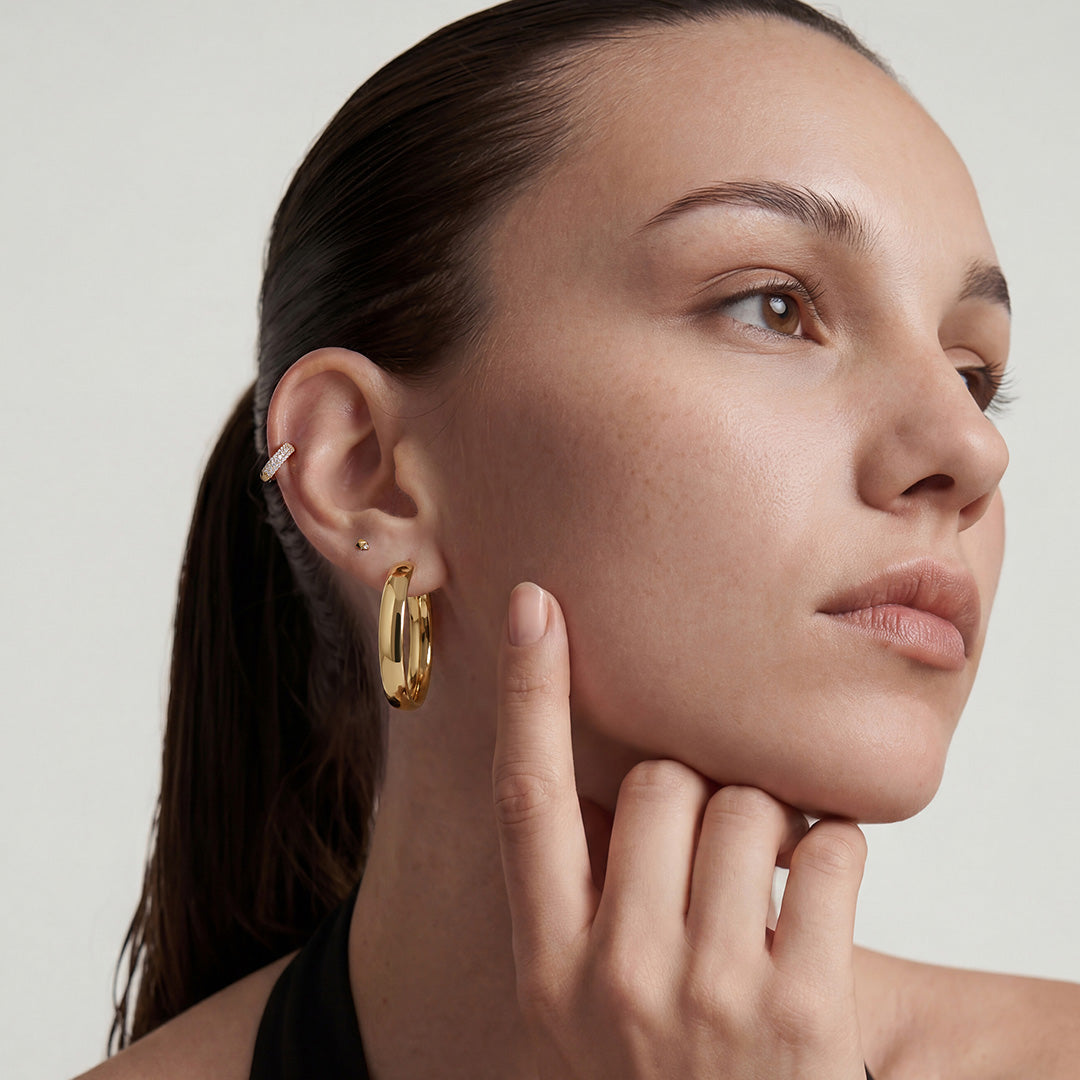 Mini Diamond Geo Flatback Stud Earrings