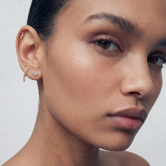 Mini Marquise Lab-Grown Diamond Flatback Earrings