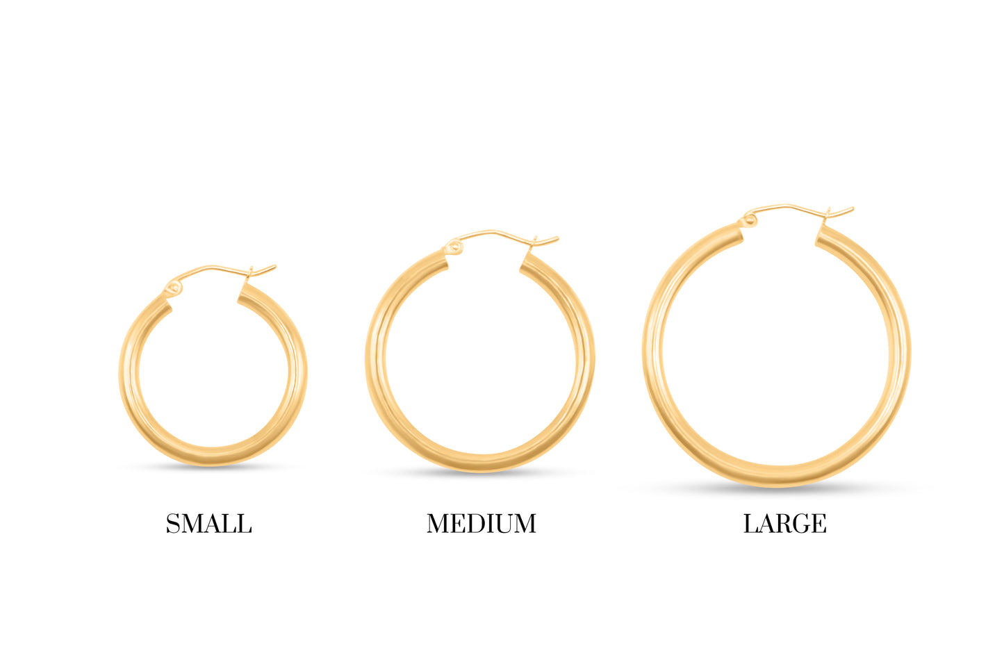 Medium Hollow Gold Hoops
