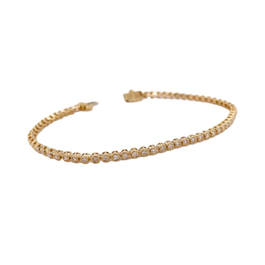 Bezeled Natural Diamond Tennis Bracelet