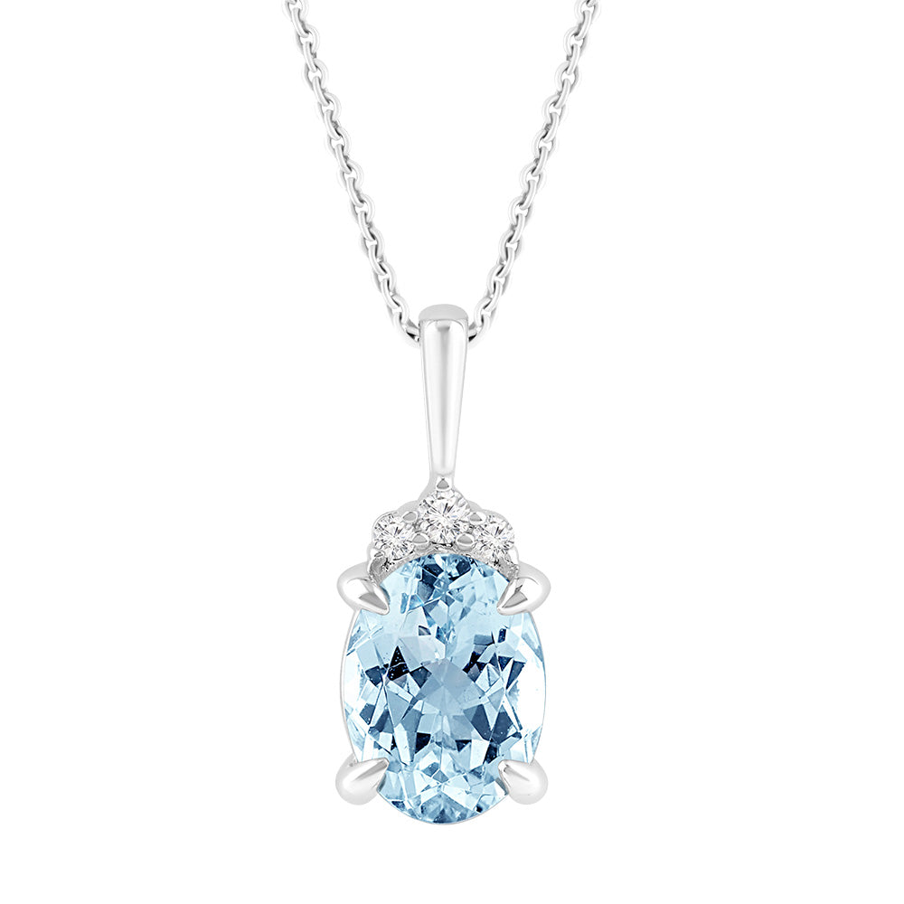 Blue Topaz Charm Necklace