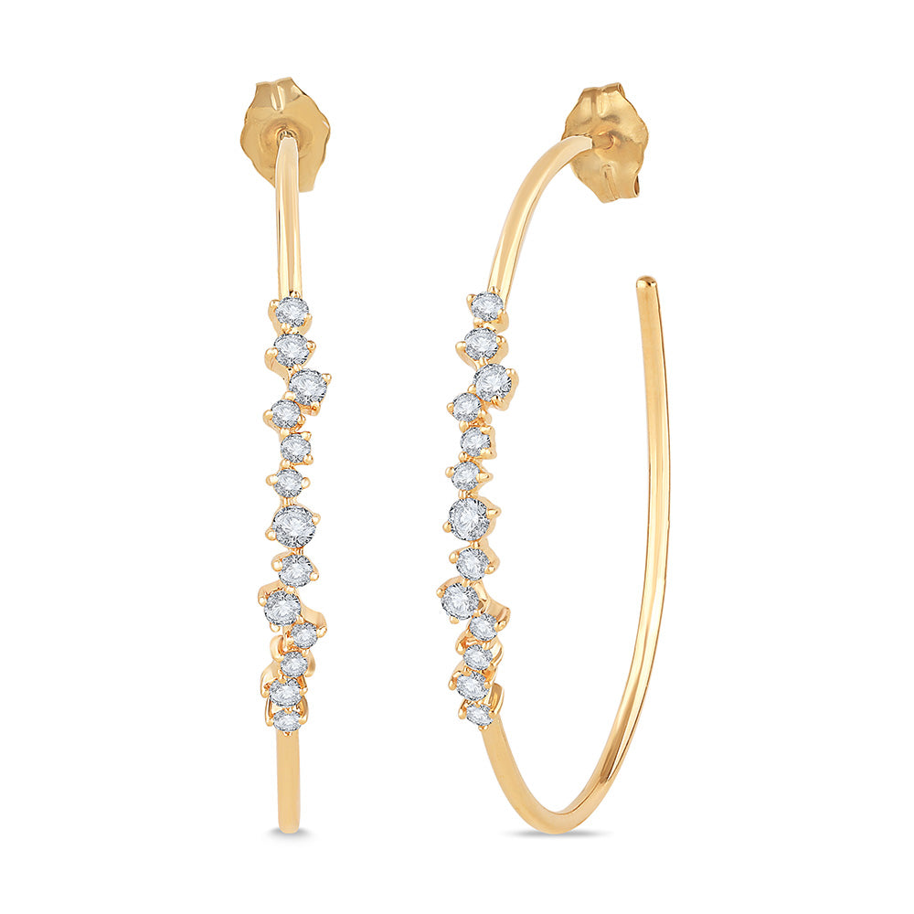 Star Diamond Hoops