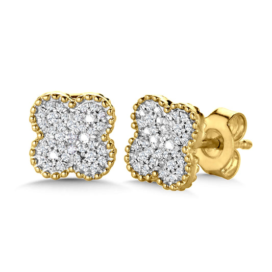 Clover Push Diamond Earrings