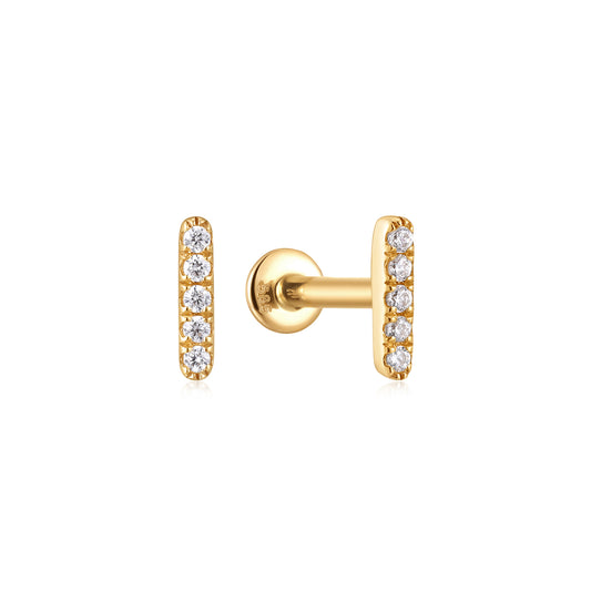 Mini Lab-Grown Diamond Bar Flatback Earring