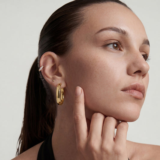 Mini Diamond Geo Flatback Stud Earrings