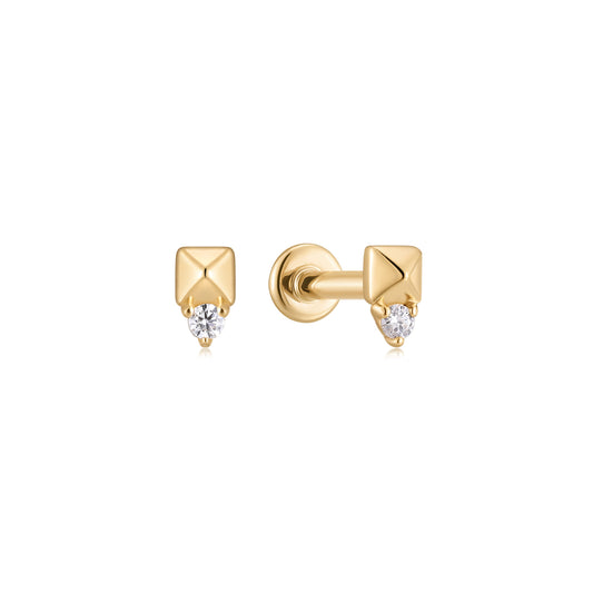 Mini Diamond Geo Flatback Stud Earrings