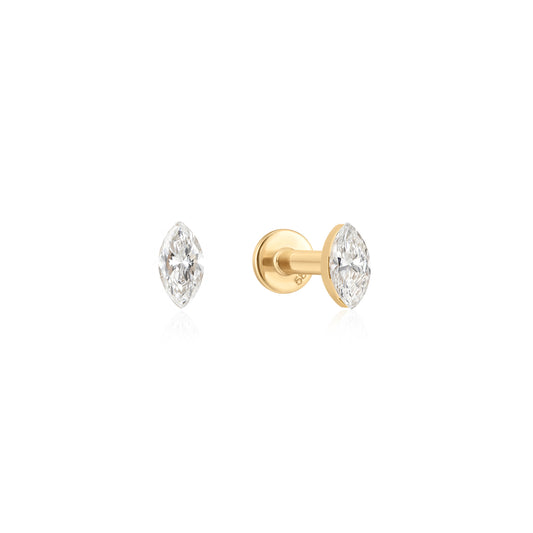 Mini Marquise Lab-Grown Diamond Flatback Earrings