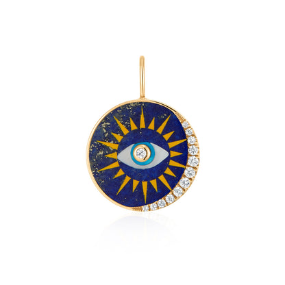 Evil Eye Diamond Medallion Pendant