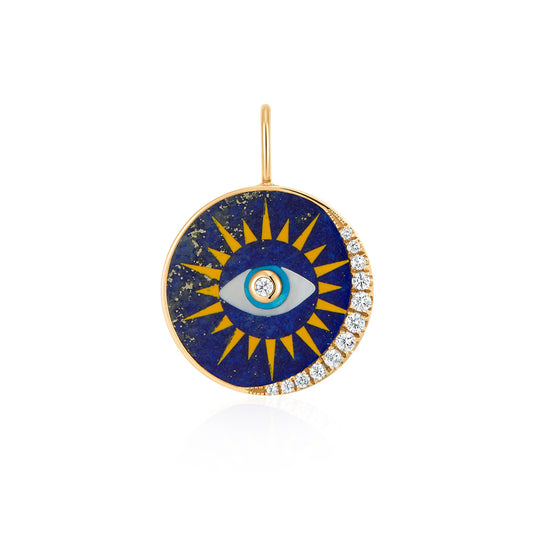 Evil Eye Diamond Medallion Pendant