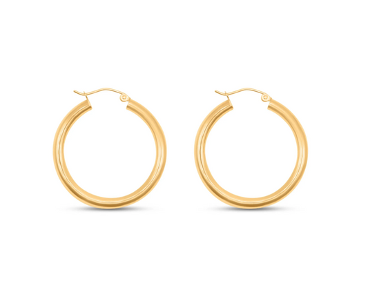 Medium Hollow Gold Hoops