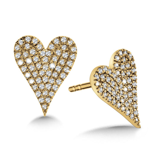 Pavé Diamond Heart Earrings